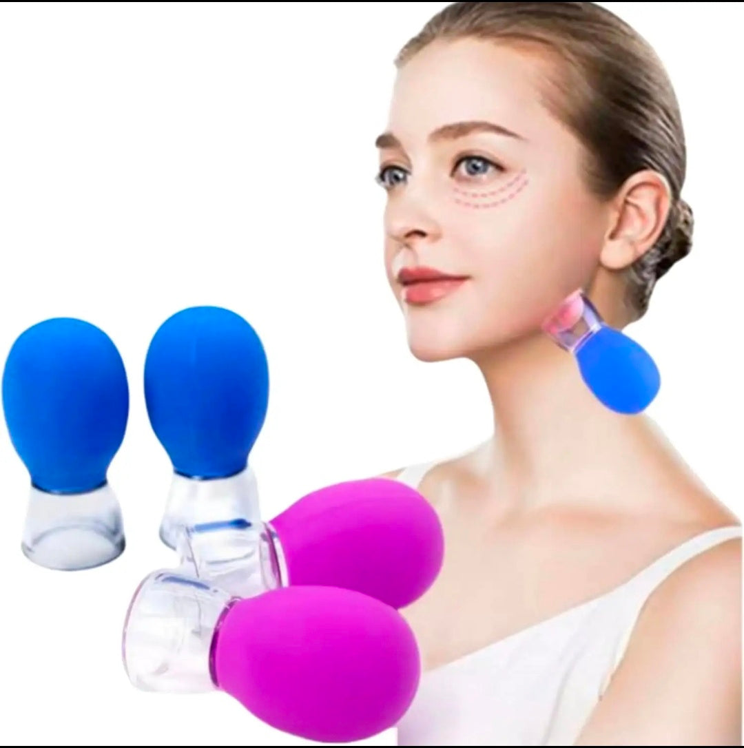 Silicone facial cupping cups (Pack of 2)