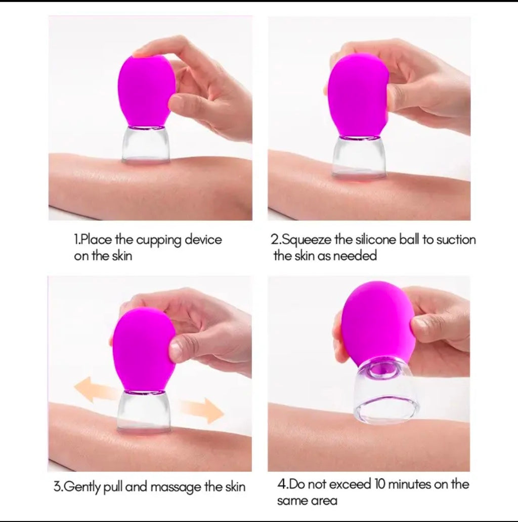 Silicone facial cupping cups (Pack of 2)