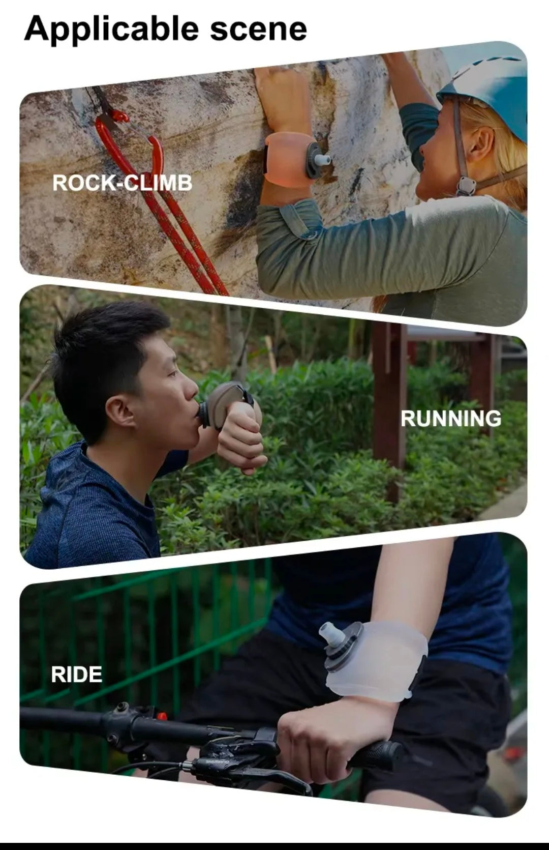 Wrist Sports Water Bottle with Adjustable Hand Strap